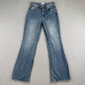 Pistola Jeans Womens 26 Blue Senca High Rise Wide Leg Distressed Denim